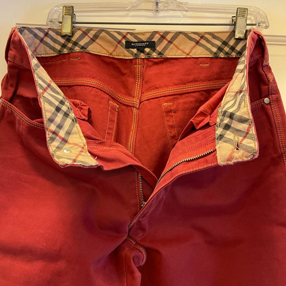 Burberry London red pants authentic size 32